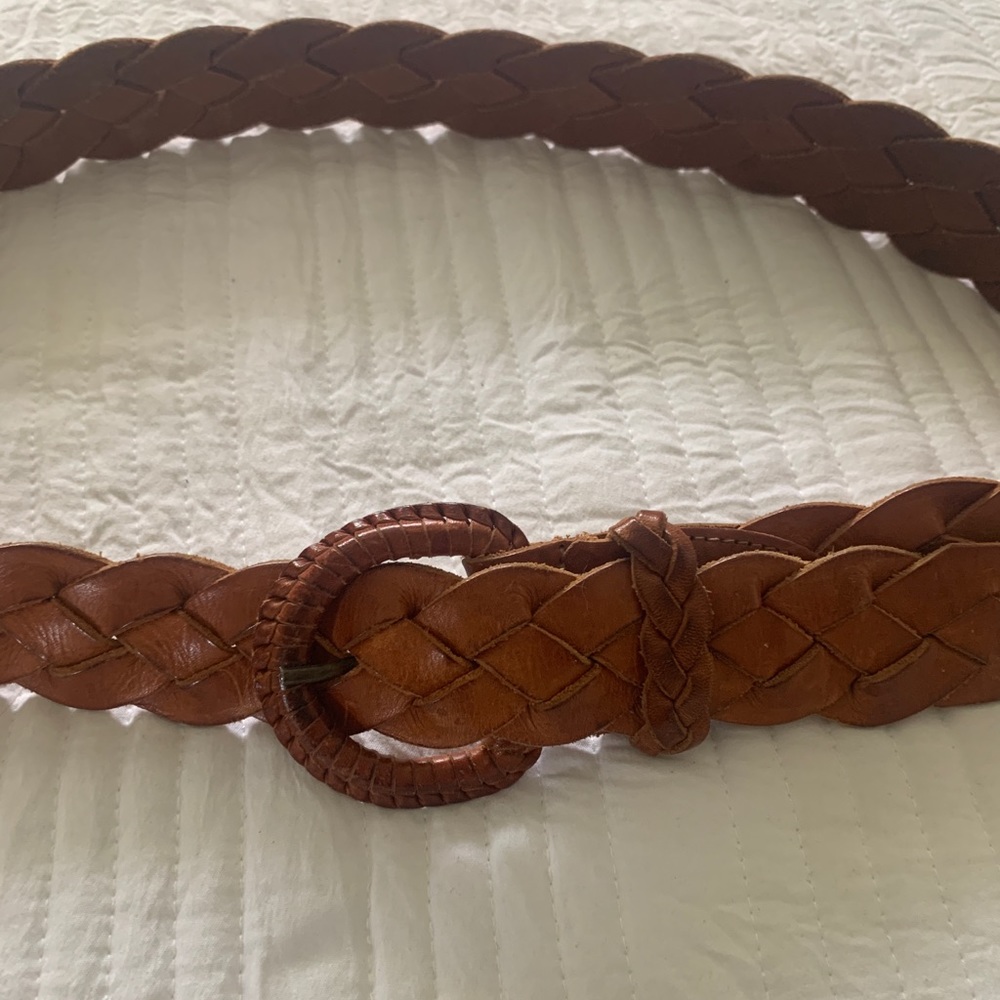 Brown Braided Leather Belt.  Size Large*